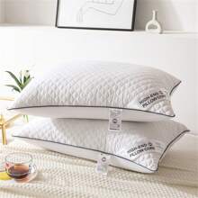 1pc Luxury 5-Star Hotel Quality Pillow, Extremely Soft Massage Knitted Pillow Core, Relaxes Shoulder & Neck Pressure, Faster Sleep, Comfortable & Elastic, Won't Deform When Compressed, Suitable For Daily Home, Commute, Business, & Leisure, Hypoallergenic Polyester Cover