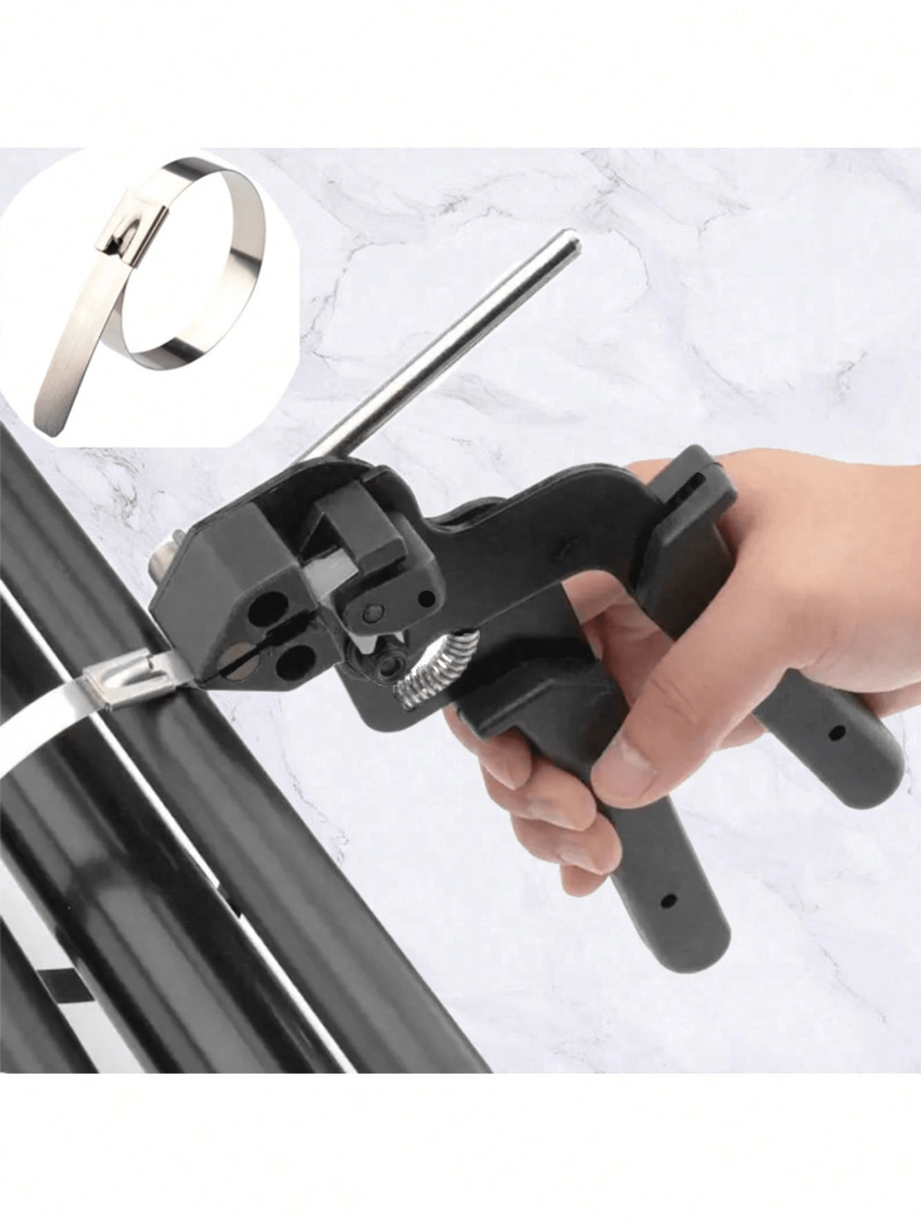 Pistolet D'attache De Câble En Acier Inoxydable, Pince Pour Serre Cables En Acier Inoxydable Avec Fonction De Coupe Pistolet A Attache Metallique Pistolet De Serrage Outil De Serrage 86402964