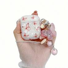 36 件/12 套粉色蝴蝶吊坠钥匙扣，包括 12 个钥匙扣 + 12 个粉色欧根纱袋 + 12 张感谢卡，适合生日派对、婚礼礼物、包包装饰以及度假归来的小礼物