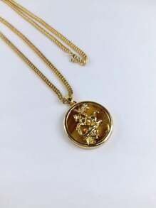 Men's Necklace Double Link Chain With Pendant Saint George Medal High Relief 18k Gold Plated - 金色 - 查看 4