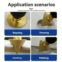 M10 Diamond Coated Chamfer Cutter Head, 38/50mm Conical Carving Polishing Grinding Wheel, Suitable For Tile Cutting And Edging - Gold - View 8