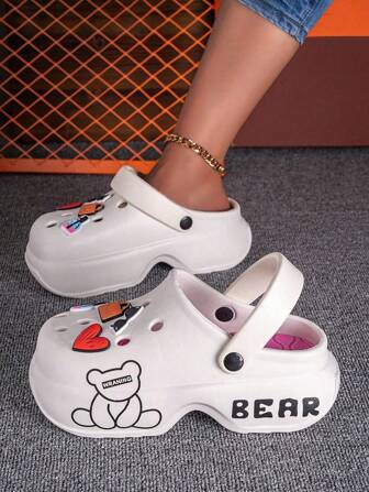 Sandalias con diseño hueco, de EVA, con suela gruesa, livianas, respirables y de estilo lindo y de moda para mujer. Aptas para interiores/exteriores, escuela, citas, viajes y playa.