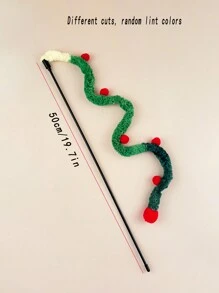 1 件圣诞逗猫棒，毛绒绒球棒，适合家庭玩耍和陪伴，颜色随机 - 彩色 - 查看 7