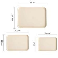 1pc Rectangular Tray, Plastic Serving Plate/Platter For Restaurant, Kindergarten, Home Use, Cup/Tea Tray, Catering, Barbecue, Kitchen Supplies, Available In Small/Medium/Large Size - Multicolor - View 3