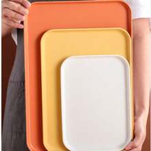 1pc Rectangular Tray, Plastic Serving Plate/Platter For Restaurant, Kindergarten, Home Use, Cup/Tea Tray, Catering, Barbecue, Kitchen Supplies, Available In Small/Medium/Large Size - Multicolor - View 9