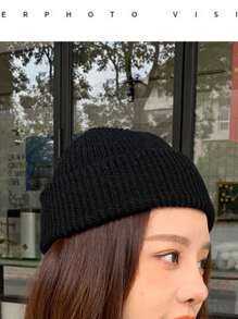 Knitted Earflap Beanie Hat For Winter, Windproof Warm Knitted Cap, Double Layer, Thick & Warm, Suitable For Cycling, Unisex Fashion Versatile Knitted Hat