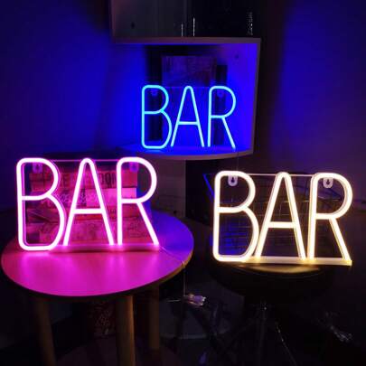 1pc LED Bar/Party Neon Sign Decor Light, Battery/USB Powered, Suitable For Holiday, Party, Home, Shop, Window, Bedroom Decoration