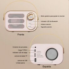 Altavoz portátil retro del bluetooth, mini altavoz portátil inalámbrico de gran volumen - Verde - Ver 3