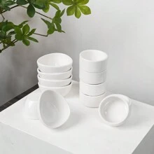 GDCZ Pack Of 6 Pure White Mini 1oz Ceramic Dish, Round Sauce Dish, Mini Bowl, Suitable For Party Serving Tomato Sauce, Chili Sauce, Black Pepper Sauce And Other Condiments, Dishwasher & Oven Friendly,Kitchen,Christmas Gift - White - View 1