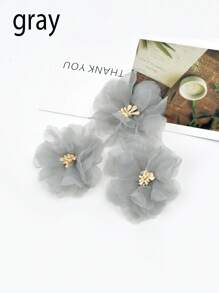 10 件人造纱花雪纺装饰假花 DIY 手工发夹头饰配件，适用于家居卧室装饰、婚礼装饰、节庆派对场景装饰、拍摄道具 - 10PCS - 查看 18