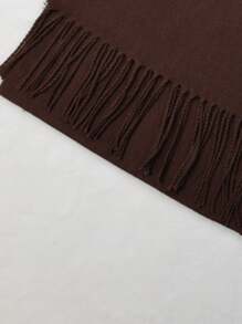 Solid Color Scarf, Unisex Knitted Tassels Warm Long Scarf Suitable For Boyfriend/Girlfriend, Autumn/Winter