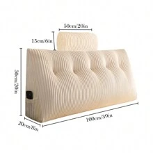 Back Support Pillow Wedge Shape Reading Pillow Backrest Cushion For Bed Sofa, Wedge Headboard Pillow Padded Bed Cushion Reversible Pillow For Bed - Màu be - Xem 11
