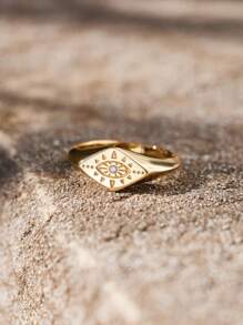 BALMORA 1pc S925 Eye Pattern Ring For Men And Women, Simple Daily Jewelry, Birthday Gift