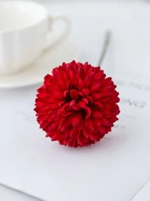 5/1pc Kunstmatige Bal, Chrysant, Geborduurde Bal, Bruiloftsdecoratie, Vaas voor Thuis, Decoratie, Eetkamer, Woonkamer, Slaapkamer, Bloemstuk op het Nachtkastje, Bruid Houdt Bloem, Pols Bloem, Borst Bloem Materiaal,