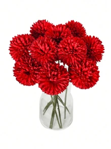 5/1pc Kunstmatige Bal, Chrysant, Geborduurde Bal, Bruiloftsdecoratie, Vaas voor Thuis, Decoratie, Eetkamer, Woonkamer, Slaapkamer, Bloemstuk op het Nachtkastje, Bruid Houdt Bloem, Pols Bloem, Borst Bloem Materiaal,