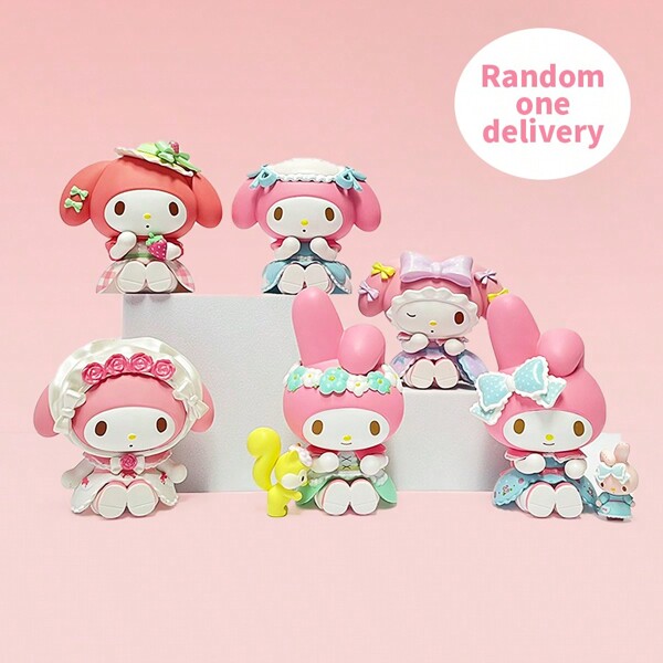 Miniso Miniso MyMelody Melody Secret Tea Party Blind Box Cute Girl Gift Ornament Children's Figure(1 PC, Random Delivery)