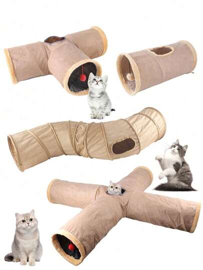 1 قطعة نفق لعب للقطط والحيوانات الأليفة ، مستلزمات حيوانية أليفة ، أنبوب تفاعلي للقطط ، نفق قابل للطي ومنفذ للهواء، ملحقات محببة للحيوانات الأليفة ، لعبة قابلة للنقل وللتجميع، مستلزمات تمرين وتدريب للقطط والأرانب والهامستر والحيوانات الأليفة الصغيرة، ألوان كرة الدمية عشوائية