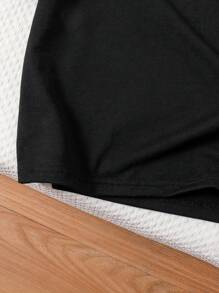 Conjunto de top de manga corta y pantalones cargo con estampado de dibujos animados para niñas preadolescentes