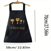 2 件/1 件优质防水防油烹饪围裙 - 耐用，配有餐具口袋，可定制调节，非常适合在咖啡馆、餐厅和家庭厨房使用，时尚、多功能的必需品