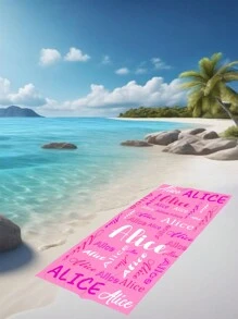 1pc Customized Beach Towel, Quick-Dry Swim Towel, Comfortable Beach Towel, Fashionable Pool Towel, Customized Name, Cute, Fun, Beautiful Yoga Mat, Beach Accessories, Must-Have For Mother's Day, Birthday, Children's Day, Father's Day, Graduation, Wedding, Housewarming, Bathroom, Living Room, Bedroom, Home Summer Holiday Bathroom Decor Travel Essentials Travel Accessories Beach Essentials,Multi-Functional,Durable,Ornamental,Reusable,Exquisite,Stylish,High-Quality,Colorful,Modern,Custom,Personalized,Unique,Ideal Gifts For Him,Ideal Gifts For Her,Boyfriend,Dad,Girlfriend,Mom,Family,Friends,Tea Room,Home,Garden,Office,For Anniversaries,For Valentine's Day,For Mother's Day,For Birthdays,For Father's Day,For Graduation,For Weddings,For Housewarming