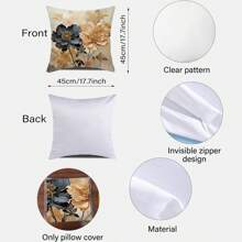 4 piezas de Fundas de cojín decorativas con diseño floral vintage de primavera, Fundas de almohada decorativas de arte moderno bohemio abstracto, 18" X 18", Aptas para casa de campo, porche, patio, sofá, sala de estar, exterior