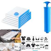 Variety Spacesaver Space Bags Vacuum Storage BagsSave 80% On Clothes Storage Space - Vacuum Seal Bags For Clothing, Comforters, Etc - Compression Seal For Closet Storage. Pump For Travel - Clear - View 12