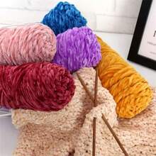 4pcs/Set Soft Velvet Chenille Yarn, Luxurious Gold Velvet, Medium Thickness, Snowflake Yarn, DIY Needlework Craft, 100g/Pc, High-Quality Winter Fashion, Multi-Colors - Multicolor - View 2