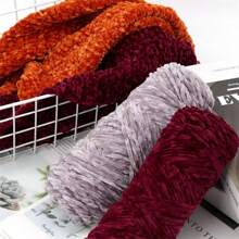 4pcs/Set Soft Velvet Chenille Yarn, Luxurious Gold Velvet, Medium Thickness, Snowflake Yarn, DIY Needlework Craft, 100g/Pc, High-Quality Winter Fashion, Multi-Colors - Multicolor - View 4