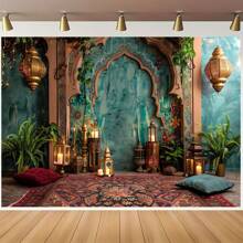 Happy Moroccan Night Scene - Multi Functional Polyester Fiber Background Fabric, Suitable For Birthdays, Parties, And Decorations