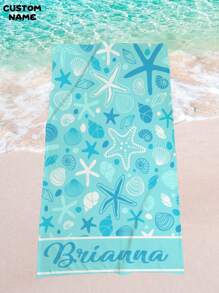 1pc Customized Beach Towel, Quick-Dry Swimming Towel, Comfortable Beach Towel, Fashionable Pool Towel, Customized Text, Starfish, Cute, Fun, Beautiful Yoga Mat, Beach Accessories, Mother's Day, Birthday, Ren's Day, Father's Day, Graduation, Wedding, Housewarming, Bathroom, Living Room, Bedroom, Home, Multi-Functional, Ornamental, Reusable, Breathable, Adorable, High-Quality, Cute, Soft, Custom, Personalized, Unique, Ideal Gifts For Him, Ideal Gifts For Kids, Bathroom, Home Summer Holiday Bathroom DecorTravel Essentials Travel Accessories Beach Essentials
