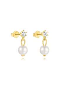 1Pair Bowknot /Shell Faux Pearl Pendant 925 Sterling Silver Hypoallergenic Earring For Women Romantic Stud Earring Perfect For Valentine's Day/Girl Friend Gift Bridal Jewelry Fine Jewelry Valentines