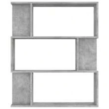 Bücherregal/Raumteiler Betongrau 80x24x96 cm Holzwerkstoff - Verschiedenfarbig - Übersicht 5