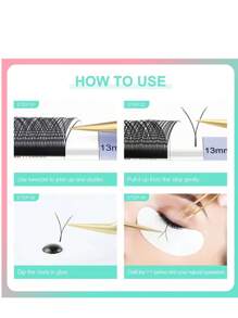 CHUULASH 10 排 D/C 卷曲 YY 形睫毛 2D 0.07 仿貂皮/8-15 毫米天然柔软巴西睫毛预制浓密扇形睫毛延长睫毛簇、睫毛簇、单根睫毛、睫毛、假睫毛 - D - 查看 7