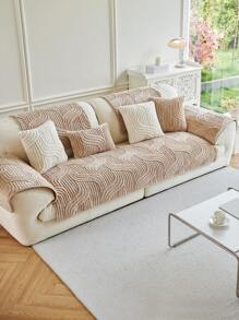 1 件奢华风格高端防滑宠物友好型毛绒沙发套，秋冬新款直线一体式柔软舒适沙发垫 - 彩色 - 查看 6