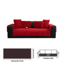 1pc Cream-Colored Plush Sofa Cover, Non-Slip Sofa Pad For Home Use In Autumn/Winter, Pet-Friendly Sofa Protector, Suitable For Bedroom, Living Room, Office, Home Decor