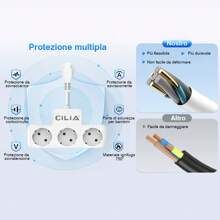 CILIA CILIA 1/2pcs Plug Power Strip , Power Extender , 3-IN-1 Outlet Adapter , With 10 CM Extension Cord , Simple And Portable For Home, Office, Industry, White/Black