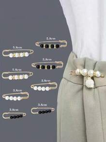 6 piezas de broches de perlas falsas, adecuados para ropa de mujer y niña, vestidos, cárdigans, pantalones, faldas, accesorios para vestir, pines para ropa, encantos de bolso, escuela