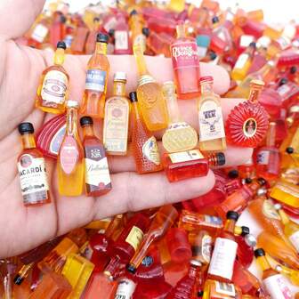 10/20/30/50/100 件彩色微型酒瓶装饰，逼真的小酒瓶模型，儿童玩具，家居装饰配件，派对礼品，万圣节/圣诞节/节日礼物