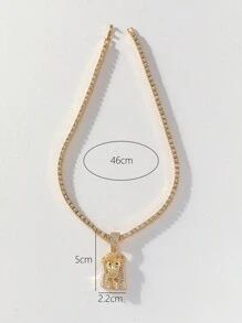 1 st. Stijlvolle Bling Bling Kristallen Hanger Ketting, Geschikt voor Zowel Mannen Als Vrouwen, Geweldig Voor Dagelijks Gebruik Of Cadeau