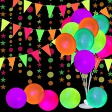 30 piezas de globos neón UV - Decoraciones para fiestas y bodas que brillan en la oscuridad, globos fluorescentes de 10 pulgadas que reaccionan a la luz negra, adecuados para celebraciones de cumpleaños y diversas fiestas