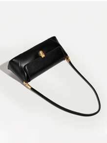 新款法式时尚女士腋下包，复古简约法棍包，高品质百搭女士单肩包 - 黑色 - 查看 4