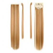 夹式马尾接发环绕式长直马尾发 28 英寸女士合成假发 耐热 - 彩色 - 查看 7