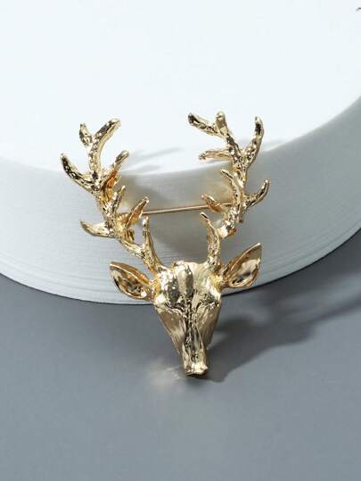 1 Stück Herren Hirschkopf Brosche, lässiger modischer Alltags-Accessoire