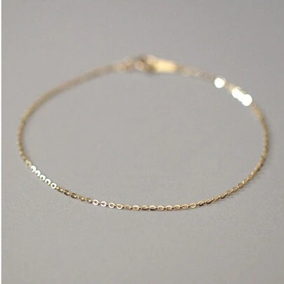 BALMORA 1条925纯银镀14K金极简手链，适合女孩/女士/女友/母亲，复古派对约会礼物，日常佩戴，生日礼物