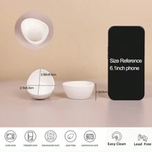 GDCZ Pack Of 6 Pure White Mini 1oz Ceramic Dish, Round Sauce Dish, Mini Bowl, Suitable For Party Serving Tomato Sauce, Chili Sauce, Black Pepper Sauce And Other Condiments, Dishwasher & Oven Friendly,Kitchen,Christmas Gift - White - View 6