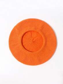 Women's Warm Knitted French Style Beret Hat, Suitable For Daily Wear, French Beret Design, Excellent Gift - Orange - View 22