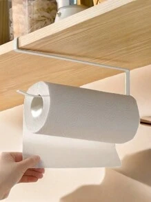 2pcs Wall-Mounted Kitchen Roll Holder & Rag Dispenser, Adhesive-Free Installation, Storage Rack For Film, Paper Towel, Wipes - Random Color - View 5