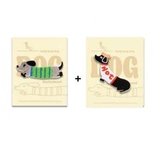Self-Adhesive Embroidered Sticker, Cute Dachshund Dog Fabric Patch [For Phone Case, Backpack, Journal, Hat, Clothing DIY Decor, Lucky Dog, 1 Piece]