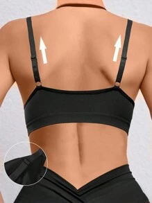 Seamless Push Up Bra For Women Wireless Beauty Back Sexy Women's Bralette Ribbed Knitting Padded Underwear Solid Color Adjustable Shoulder Strap Brassiere Basics Comfort Breathable