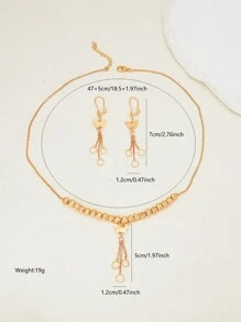 3 PiecesSet Fashionable Unique Elegant Retro Tassel Pendant Necklace Set For Women